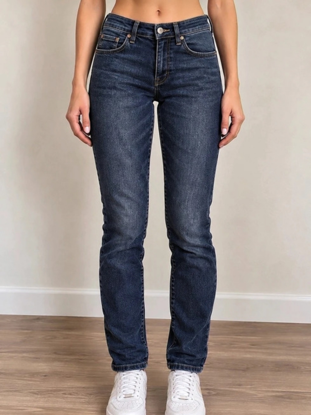 GUESS Los Angeles Mid Rise Skinny Jeans Size 26 Dark Blue Denim